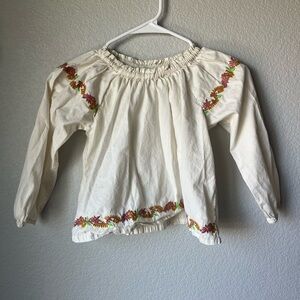 Everbloom Cream Blouse with Floral Embroidery